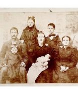 Real Photo c1890s Victorian Family WM Buell Cabinet Card Illinois Moorhe... - €25,70 EUR