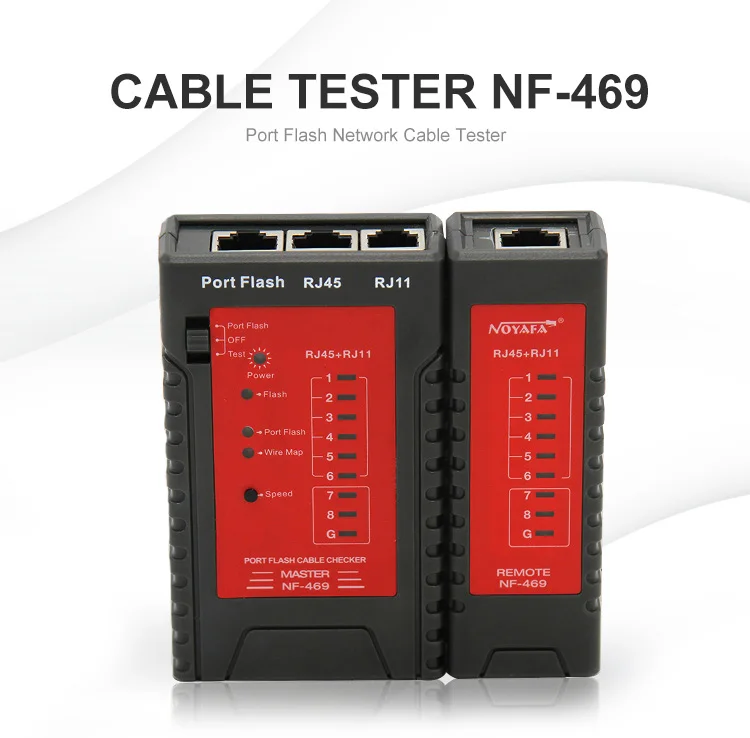 Nf 469 portflash network cable tester locate cables on the switch by the flashing light thumb200