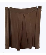 Womens Brown Skirt, Frt Pleat, Stretch Poly, Wide Elastic Waistbnd, Wide... - $17.22