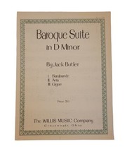 Vintage Baroque Suite in D Minor Sheet Music Jack Butler Sarabande Arla Gigue - £11.81 GBP
