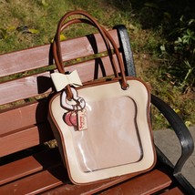 Kawaii Bow Toast Shaped Lolita Ita Purses and Handbags for Women Clear Window Sh - £86.39 GBP