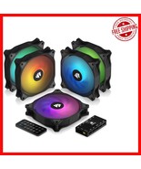 WD-001 Series 120mm ARGB Case Fans - 5 Pack with Adjustable Light Effects - $96.63 CAD