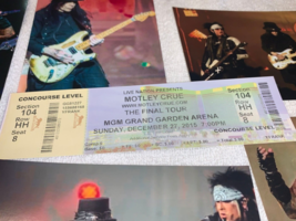 Mötley Crüe FINAL CONCERT TOUR TICKET MGM LAS VEGAS and 4 4x6 Photos MOT... - £15.70 GBP