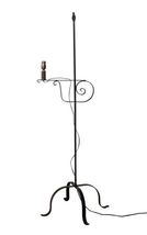 Wrought Iron Adjustable Floor Lamp with Flame Tip and punched Tin Shade image 3
