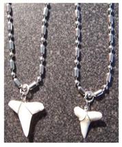 2 Stainless Steel 24&quot; Ball Chain Necklace W Sharks Tooth Pendant Fashion Jewelry - £7.46 GBP