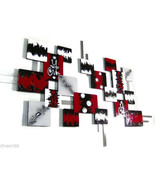 HUGE Red n black Square logic Contemporary Modern Wall Sculpture 80x50 A... - $799.99