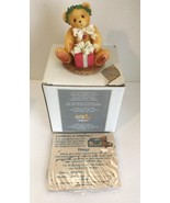 Avon Cherished Teddies Figurine Margy  I&#39;m Wrapping Up A Little Holiday Joy - $6.72 CAD