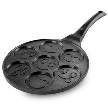 MegaChef Happy Face Emoji 10.5 Inch  Aluminum Nonstick Pancake Maker Pan with C - £39.39 GBP