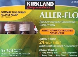 5 Kirkland Aller-Flo 24 Hour Allergy Relief Metered Spray Non-drowsy EXP 12/2025 - £23.35 GBP
