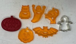 7 Vintage Halloween Cookie Cutters Jack-o’-lanterns,  Ghosts, Cat, Bat &amp; Owl - £7.45 GBP