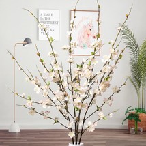 Cherry Blossom Branches, Long Stem Artificial Flowers For Tall Vase, 47&quot; Faux Pl - £38.36 GBP