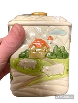 Vintage Otagiri 1982 Farm Scene Pig Biscuit Cookie Jar - £26.24 GBP