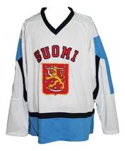 Any Name Number Team Finland Retro Hockey Jersey New Sewn White Any Size image 1