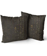 2PCS Ancient Egyptian Hieroglyph Throw Pillow Covers 18x18 Inch Art Scri... - £27.95 GBP