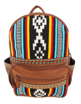 Western Handwoven Saddle Blanket Rug Pebbled Leather Carry-On Travel Bag 18SKB52 - £125.26 GBP