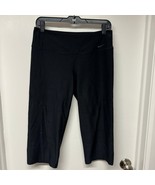 Nike Womens Solid Black Capri Pants Leggings Size Large Interior Pocket - $25.74