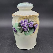 Antique c.1910 JPL Jean Pouyat Limoges France Hand Painted Purple Floral Jar - £39.46 GBP