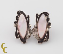 925 Argent Sterling Rose Nacre Fantaisie Boucles D&#39;Oreilles - $1,639.21 MXN