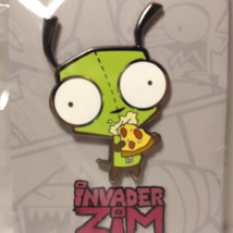 Invader Zim Gir Eating Pizza Enamel Pin Official Nickelodeon Collectible Badge - £12.85 GBP