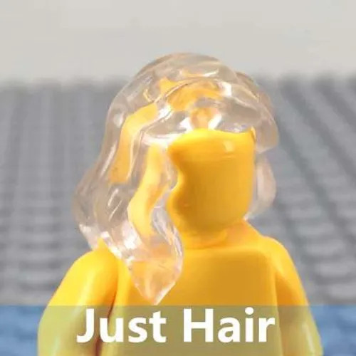 ATMToys Clear Wavy Hair for Exclusive Minifigures - $4.00