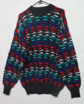 OSSI Skiwear Mens XL Geometric Abstract Wool Crew Neck Sweater Snow Ski VTG - £25.13 GBP