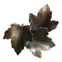 K&amp;T Autumn Leaf Brooch Pin Maple Mixed Metals Leaves Artisan Cottagecore Vintage - £12.78 GBP