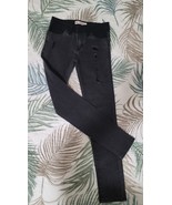 Levi’s Girls Sz 8 Denim High Rise Skinny Black Destructed Jeans Excellent ✨ - $470.22 MXN