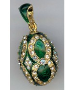 Russian Silver Faberge&#39; replica Green w/fig 8 w/gemstones, patterns - £55.65 GBP