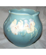 Vintage Blue Weller Pansy Bulbous Vase w/Scalloped lip-4 1/2 inches tall - $655.20 MXN