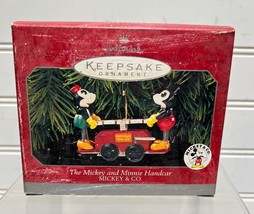 1998 Disney Hallmark Keepsake Ornament - The Mickey and Minnie Handcar - 1998 - £6.41 GBP