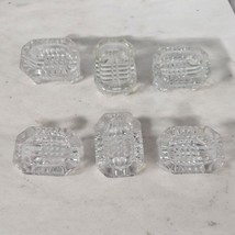 Vintage Chrystal Open Salt Cellars Set of 6 Rectangular Footed Clear ind... - $19.34