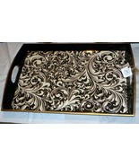 New Michel Design Works  Black Florentine Vanity Decoupage Wooden Tray 20&quot; - £34.41 GBP