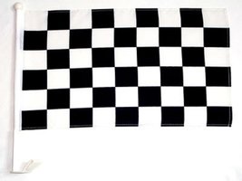 AES 12x18 Wholesale Lot 12 Black White Checkered Checker Car Vehicle 12&quot;x18&quot; Fla - £47.06 GBP