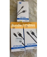 Just Wireless Bundle 3 Cables Micro USB Charge &amp; Sync For Samsung 6ft &amp; 4ft - £10.94 GBP