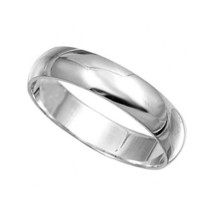 Argent Massif Uni Anneau Bague 4mm Large Mariage Pouce Main - $72.02