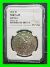 1892 P Philadelphia Morgan Silver Dollar - Graded NGC Cleaned AU Details - £194.75 GBP