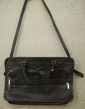 Vintage Black Leather Laptop Bag Business Briefcase Columbia South America - £43.41 GBP