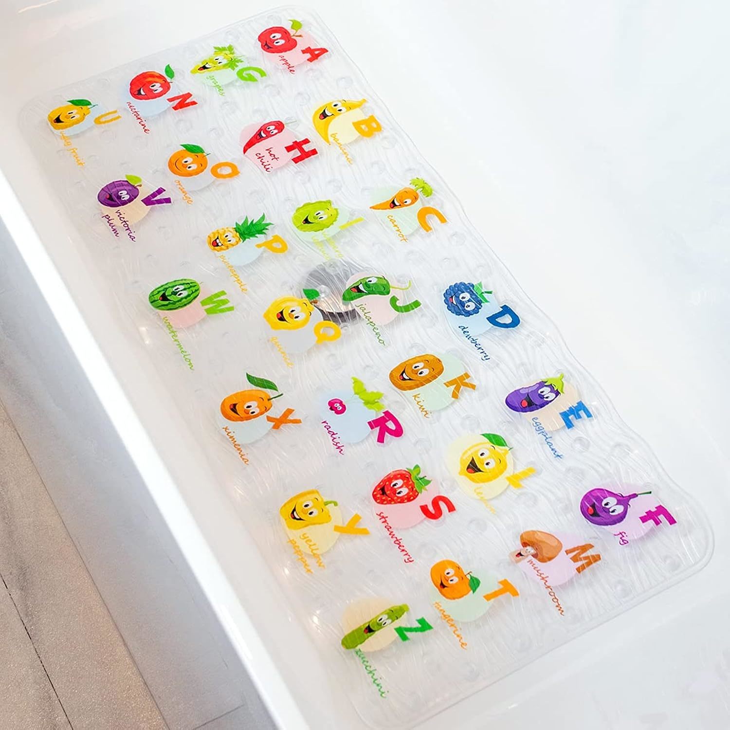Polyvinyl Chloride (Pvc) Bath Mat, Alphabet, Square, Xl Size, 35X16 Inch, Textur