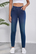 Ashleigh Blue Multiple Pockets Straight Leg Washed Stretchy Knit Casual Jeans - $43.47