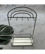 Rachel Zoe Silver Tone Metal Jewelry Stand Holder Mirrored Arched Hooks ... - $14.84