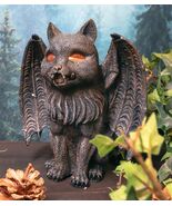 Ebros Winged Cat Gargoyle With Vampire Fangs Glowing Eyes Candle Holder ... - $638.64 MXN