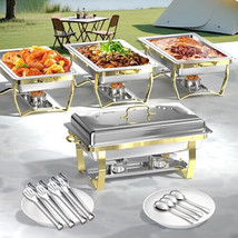 Chafing Dishes for Buffet 4 Pack, 8QT Semi Gold Food Warmers for Parties... - $647.99