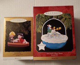 Peanuts Snoopy Plays Santa or LUCY Hallmark Magic Christmas ornaments choice NIB - £23.13 GBP+