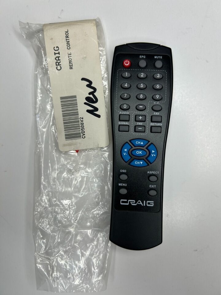 Craig TV Remote Control, Black - OEM NOS  			