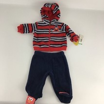 Sesame Street Newborn size Baby Elmo Zip Up Hoodie Jacket Footed Outfit Set NEW - £23.70 GBP