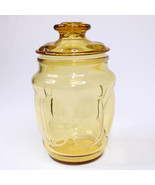 Vintage Anchor Hocking Clear Honey Amber Glass Apothocary Bubble Caniste... - €8,55 EUR