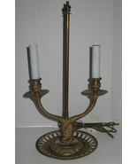 Vintage Brass Interwined Fish 2-Light Table Accent Lamp no Shade Great P... - $523.39 MXN