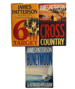 Lot of 3 James Patterson The 6th Target,Honeymoon, &amp; Cross Country 1st E... - $20.08 CAD
