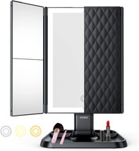 Makeup Mirror Vanity Mirror With Lights - 3 Color Lighting Modes 72 Led Trifold - £30.52 GBP