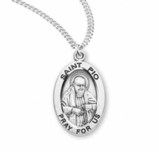 St. Pio of Pietrelcina, Padre Pio Necklace Sterling Silver Necklace - £32.21 GBP